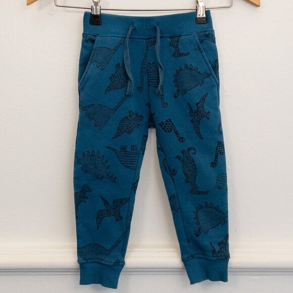 Maximus Rex 3T Blue Jogger Pants Dinosaur Print Cozy Kids Toddler Sweatpants - Picture 1 of 3